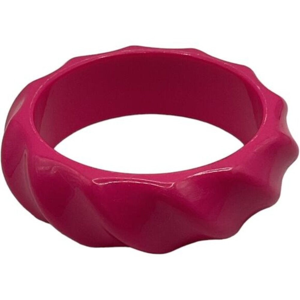 Vintage Pink Wavy resin Bangle Bracelet